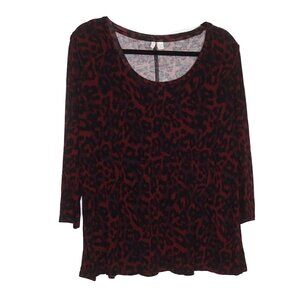 Cato Women's Plus Leopard Print Long Sleeve Shirt